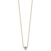 14k 1 1/2 carat Certified Lab Grown Diamond VS+ F+ Heart Complete 18 inch Four Prong Pendant Necklace